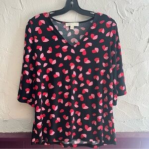 MICHAEL Michael Kors Black and Pink Heart Top